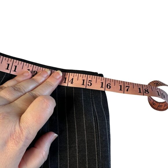 Vintage Harve Benard Pinstripe Pants Size 10 Wool Blend Gray Back Elastic Lined - Picture 7 of 10